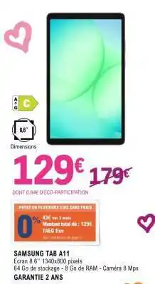 E.Leclerc SAMSUNG TAB A11 offre