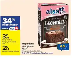 Carrefour ALSA Préparation pour gâteau offre