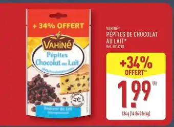 ALDI Vahiné Pépites de Chocolat au Lait offre
