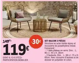 E.Leclerc SET BALCON 3 PIÈCES offre