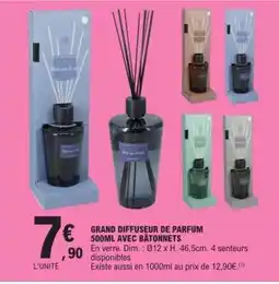 E.Leclerc GRAND DIFFUSEUR DE PARFUM 500ML AVEC BÂTONNETS offre