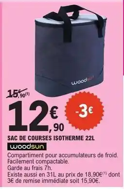 E.Leclerc SAC DE COURSES ISOTHERME 22L offre
