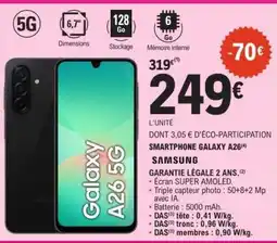 E.Leclerc SMARTPHONE GALAXY A26 offre