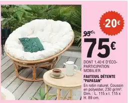 E.Leclerc FAUTEUIL DÉTENTE PAPASAN offre