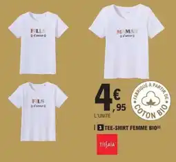 E.Leclerc TEE-SHIRT FEMME BIO offre