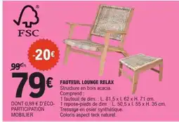 E.Leclerc FAUTEUIL LOUNGE RELAX offre