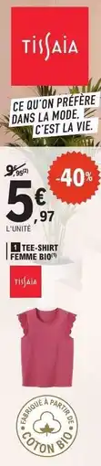 E.Leclerc TEE-SHIRT FEMME BIO offre