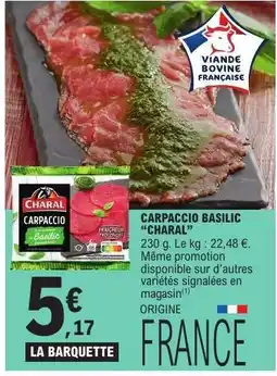 E.Leclerc Carpaccio basilic CHARAL offre