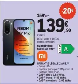 E.Leclerc SMARTPHONE REDMI A7 PRO offre