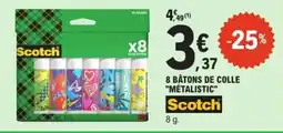 E.Leclerc 8 BÂTONS DE COLLE MÉTALISTIC offre
