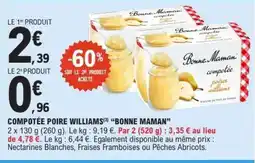 E.Leclerc COMPOTÉE POIRE WILLIAMS “BONNE MAMAN” offre