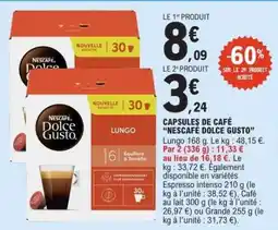 E.Leclerc CAPSULES DE CAFÉ NESCAFÉ DOLCE GUSTO offre