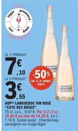 E.Leclerc AOP Languedoc Vin Rosé 'Cote des Roses' offre