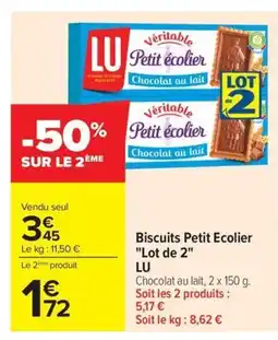 Carrefour LU Biscuits Petit Ecolier Lot de 2 offre