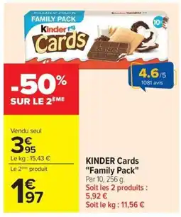 Carrefour KINDER Cards Family Pack offre
