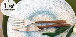 E.Leclerc Fourchette éclat nature bois foncé en inox offre