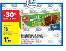 Carrefour CARREFOUR SENSATION Biscuits Bubbles & Chock offre