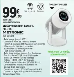 E.Leclerc Metropic Vidéoprojecteur sans fil full hd offre