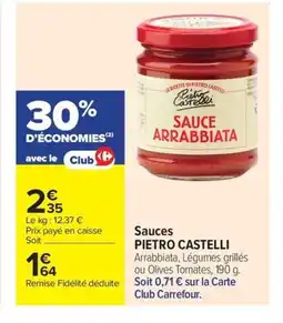 Carrefour PIETRO CASTELLI Sauces offre