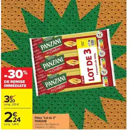 Carrefour PANZANI Pâtes Lot de 3 offre