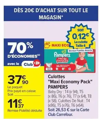 PAMPERS Culottes Maxi Economy Pack