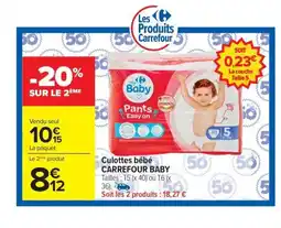 Carrefour CARREFOUR BABY Culottes bébé offre