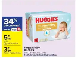 Carrefour HUGGIES Lingettes bébé offre