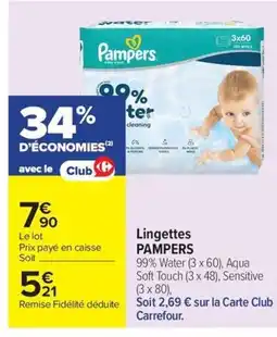 Carrefour PAMPERS Lingettes offre