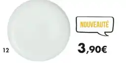 E.Leclerc Plat rond blanc en opale trempé offre