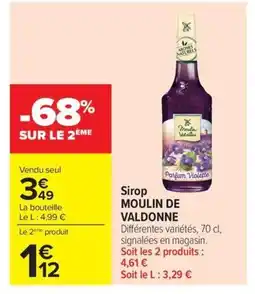 Carrefour MOULIN DE VALDONNE Sirop offre