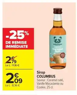 Carrefour COLUMBUS Sirop offre