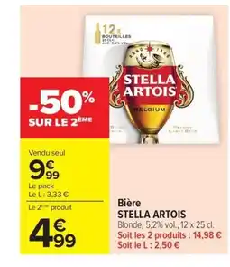 Carrefour STELLA ARTOIS Bière offre
