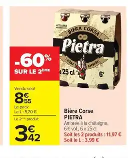 Carrefour PIETRA Bière Corse offre