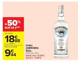 Carrefour ZUBROWKA Vodka Biala offre