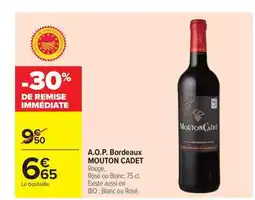 Carrefour MOUTON CADET A.O.P. Bordeaux offre