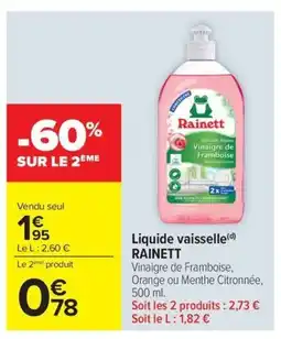 Carrefour RAINETT Liquide vaisselle offre