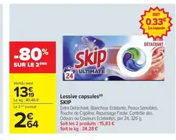 Carrefour SKIP Lessive capsules offre