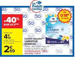 Carrefour CARREFOUR ESSENTIAL Lessive capsules offre