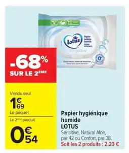 Carrefour LOTUS Papier hygiénique humide offre