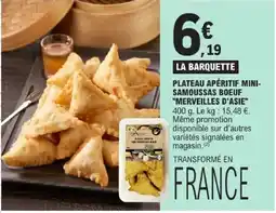 E.Leclerc Plateau apéritif mini samoussas boeuf merveilles d'asie offre