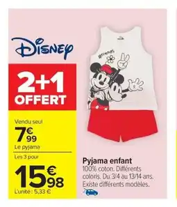 Carrefour Pyjama enfant offre