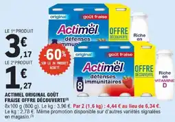 E.Leclerc Actimel original goût fraise offre découverte offre