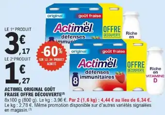 Actimel original goût fraise offre découverte