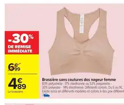 Carrefour Brassière sans coutures dos nageur femme offre