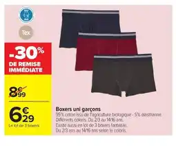 Carrefour TEX Boxers uni garçons offre