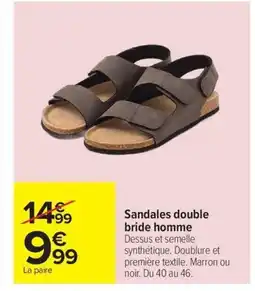 Carrefour TEX Sandales double bride homme offre
