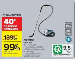 Carrefour ROWENTA Aspirateur sans sac offre