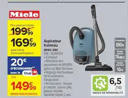 Carrefour MIELE Aspirateur traineau avec sac offre