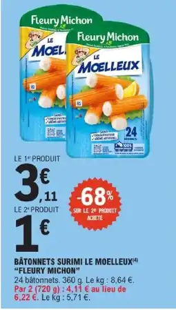 E.Leclerc Bâtonnets surimi le moelleux fleury michon offre