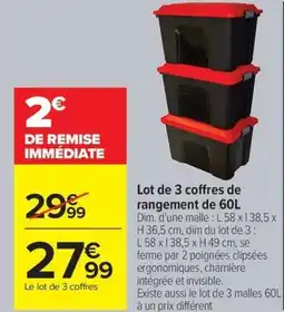 Carrefour Lot de 3 coffres de rangemen offre